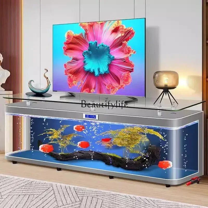 09Large TV Cabinet Household Floor Floor Circulation Filtration System Water-free Goldfish Tank