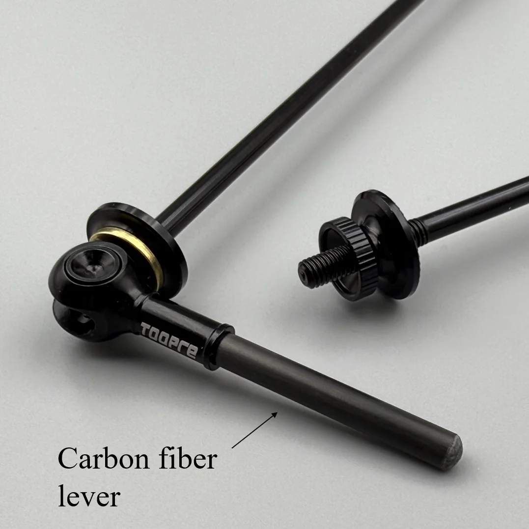 1 زوج خفيفة دراجة Ti أسياخ الإفراج السريع ، ألياف الكربون وسبائك AL ، ل MTB/الطريق/دراجة قابلة للطي محاور العجلات الأمامية والخلفية #6