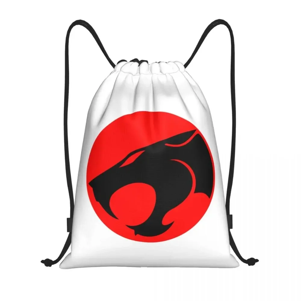 Custom Cartoon Anime Thundercats Drawstring Backpack Women Men Sport Gym Sackpack Portable Shopping Bag Sack