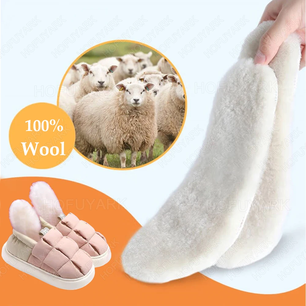 

Real Sheepskin Wool Insoles for Man Woman Extra Thick and Warm Fluffy Fleece Thermal Insoles for Winter Snow Boots Inner Soles