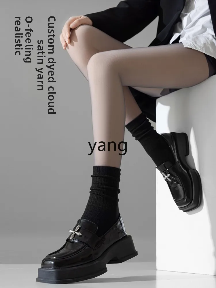 CX black skin-penetrating bare-leg artifact velvet black stockings autumn and winter women's nude feeling warm