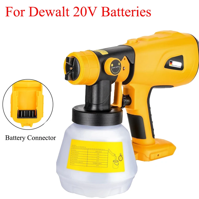 

Cordless Paint Spray Gun Compatible with For DeWalt 20V MAX Batteries Ideal Cordless Handheld Paint Sprayer for House Painting