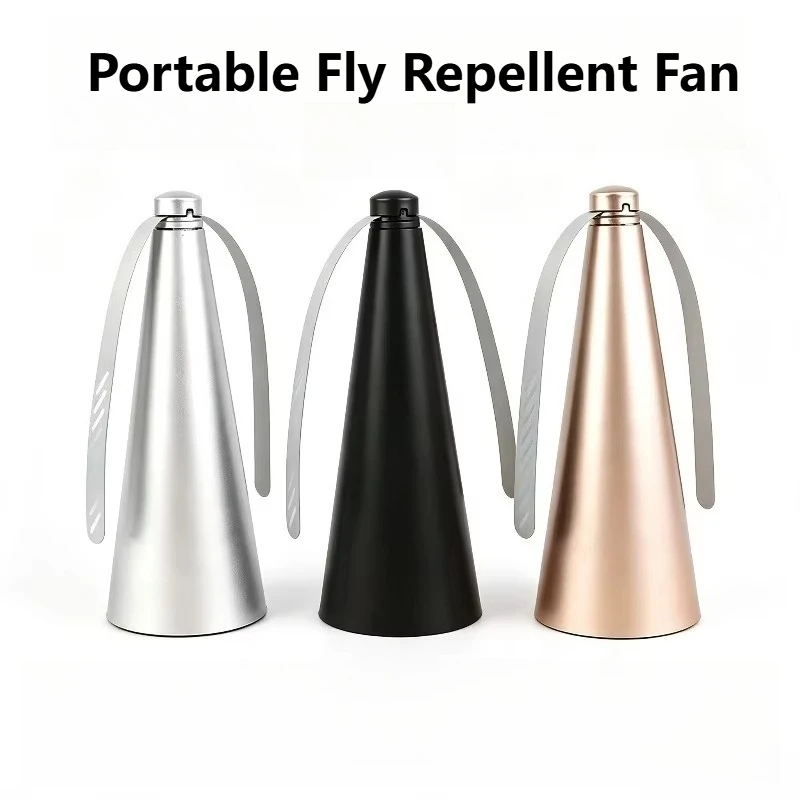 Portable Rotating Fly Repellent Table Fan Physical Light Reflection Insect Deterrent for Home Restaurant Outdoor