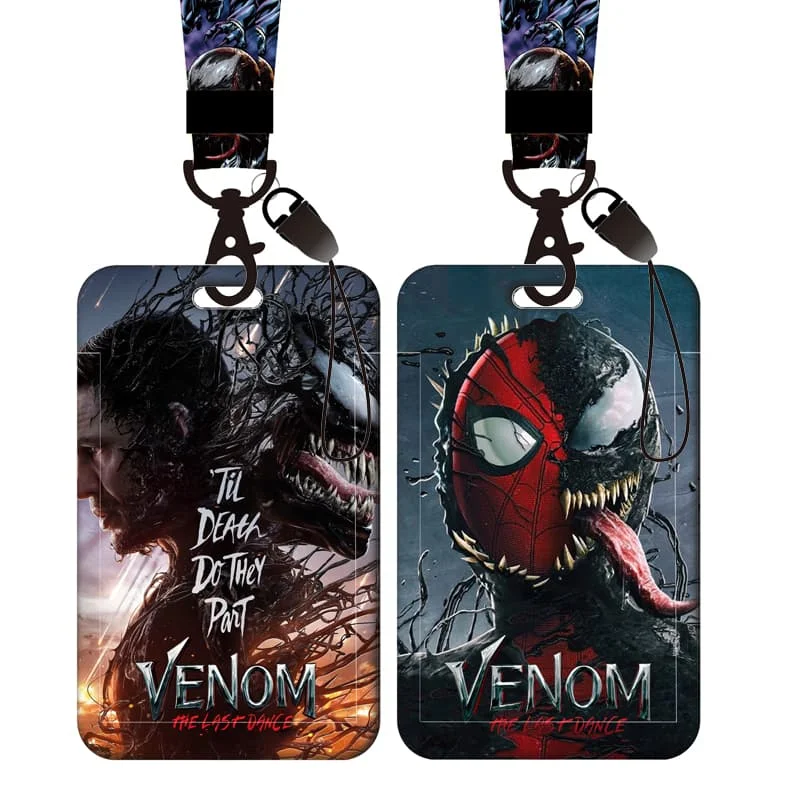 Venom The Last Dance Card Holder Lanyard พวงกุญแจประตูการ์ดสายคล้องคอ ID Credential Holder Key อุปกรณ์เสริมสําหรับชาย