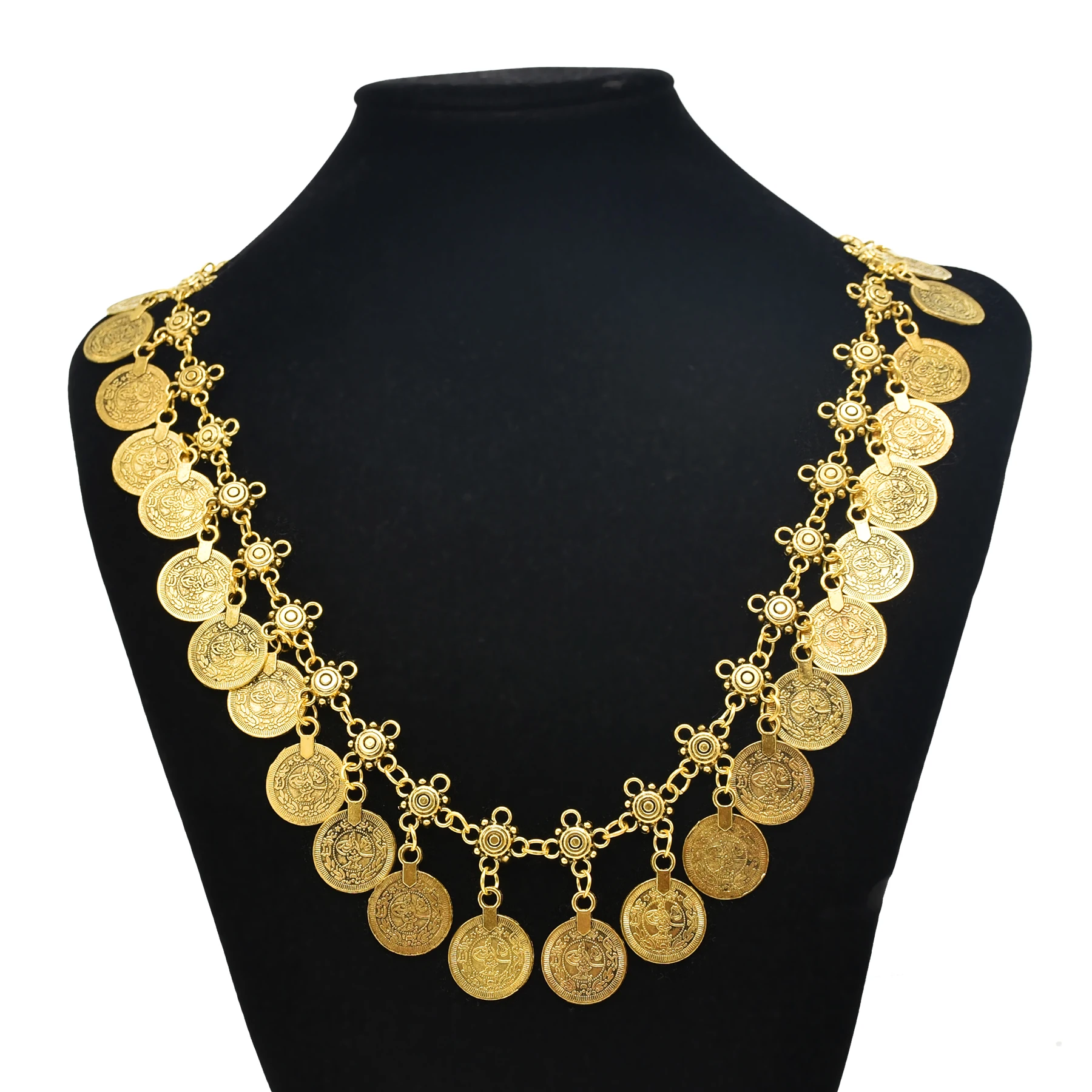 Indiano afghan vintage metal moeda instrução colares para mulheres hippie gargantilha colar tribal turco festa jóias presente