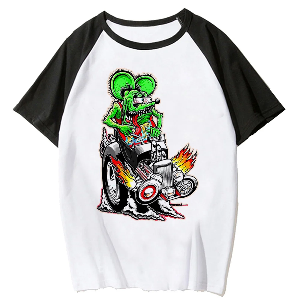 Rat Fink Tee women designer funny t shirt female manga anime streetwear clothes