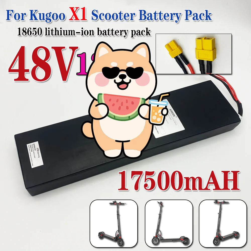 

17500mAh Lithium Battery pack with BMS 48V battery 17500mAh Scooter Battery for Kugoo X1/X1 Plus 48V