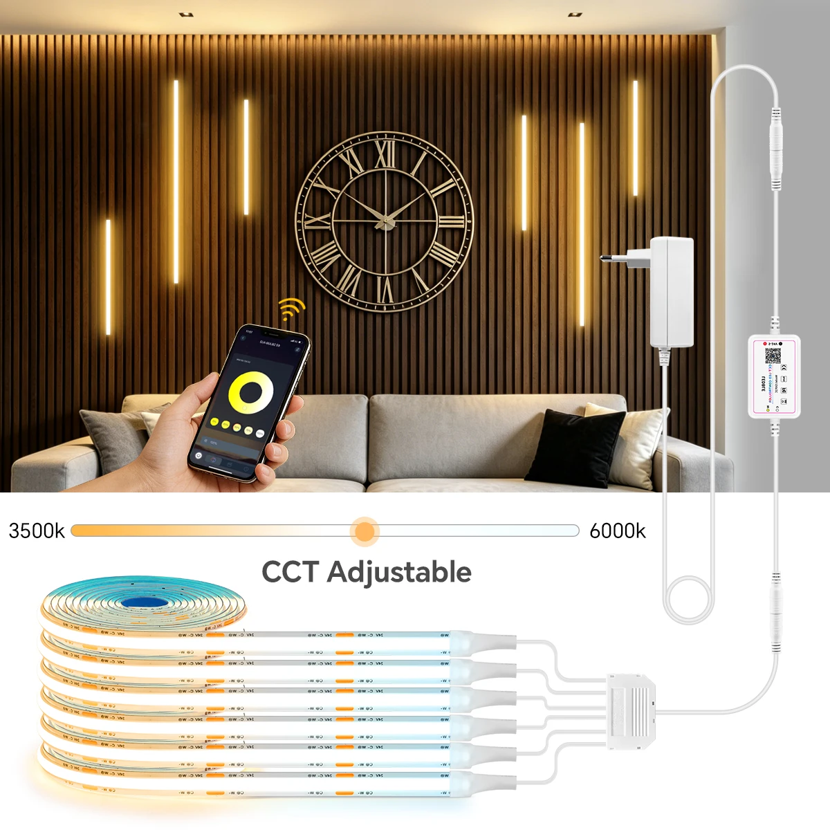 striscia-led-cob-dimmerabile-3000k-6500k-cct-con-controllo-tramite-app-per-vetrine-pareti-acustiche-pannelli-in-legno-retroilluminazione-tv-lampada-decorativa