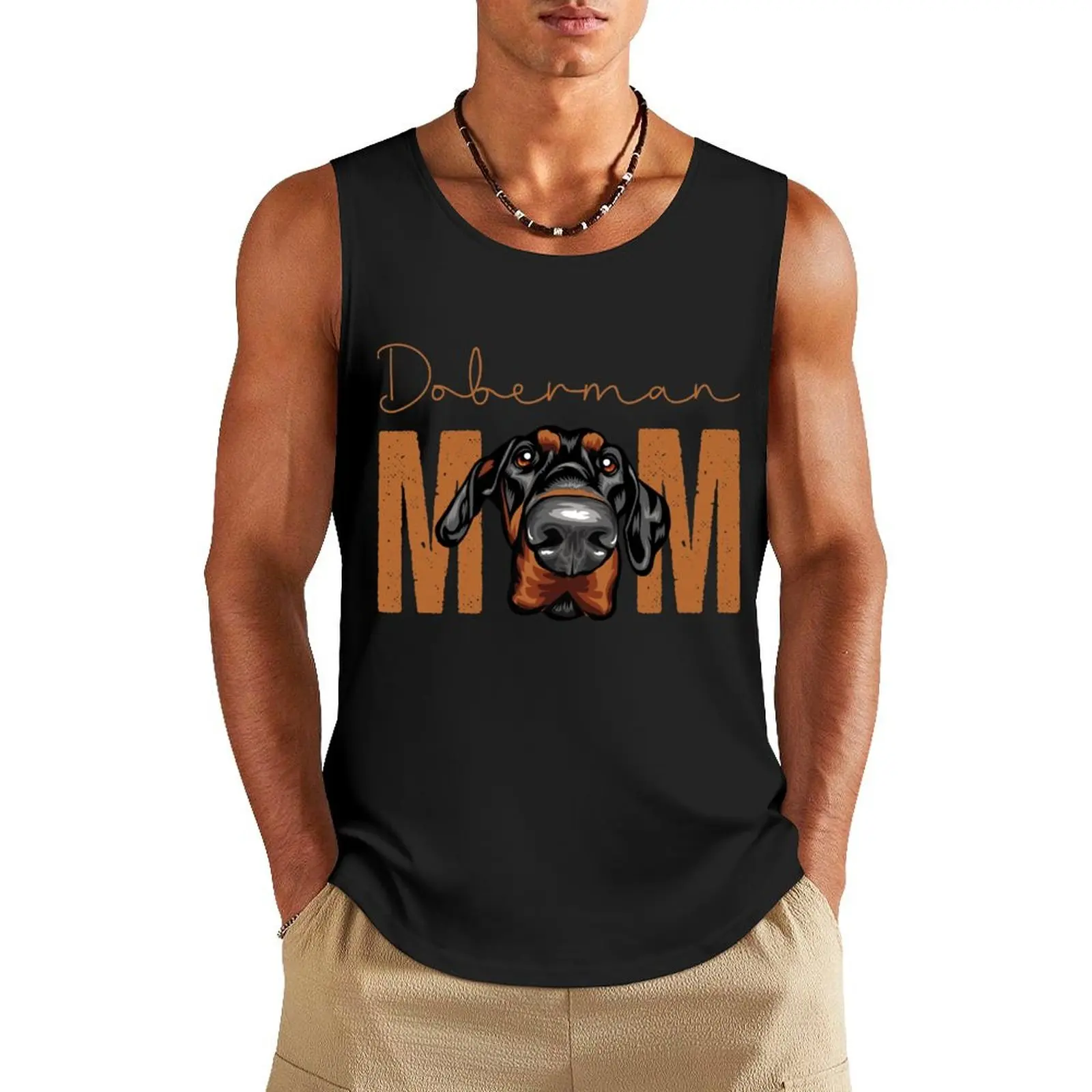 

DobermanMom, Dog Mom Shirt, Gift idea for Dobermannowner, Slim Fit Tank Top Fitness men clothing t-shirt Men's