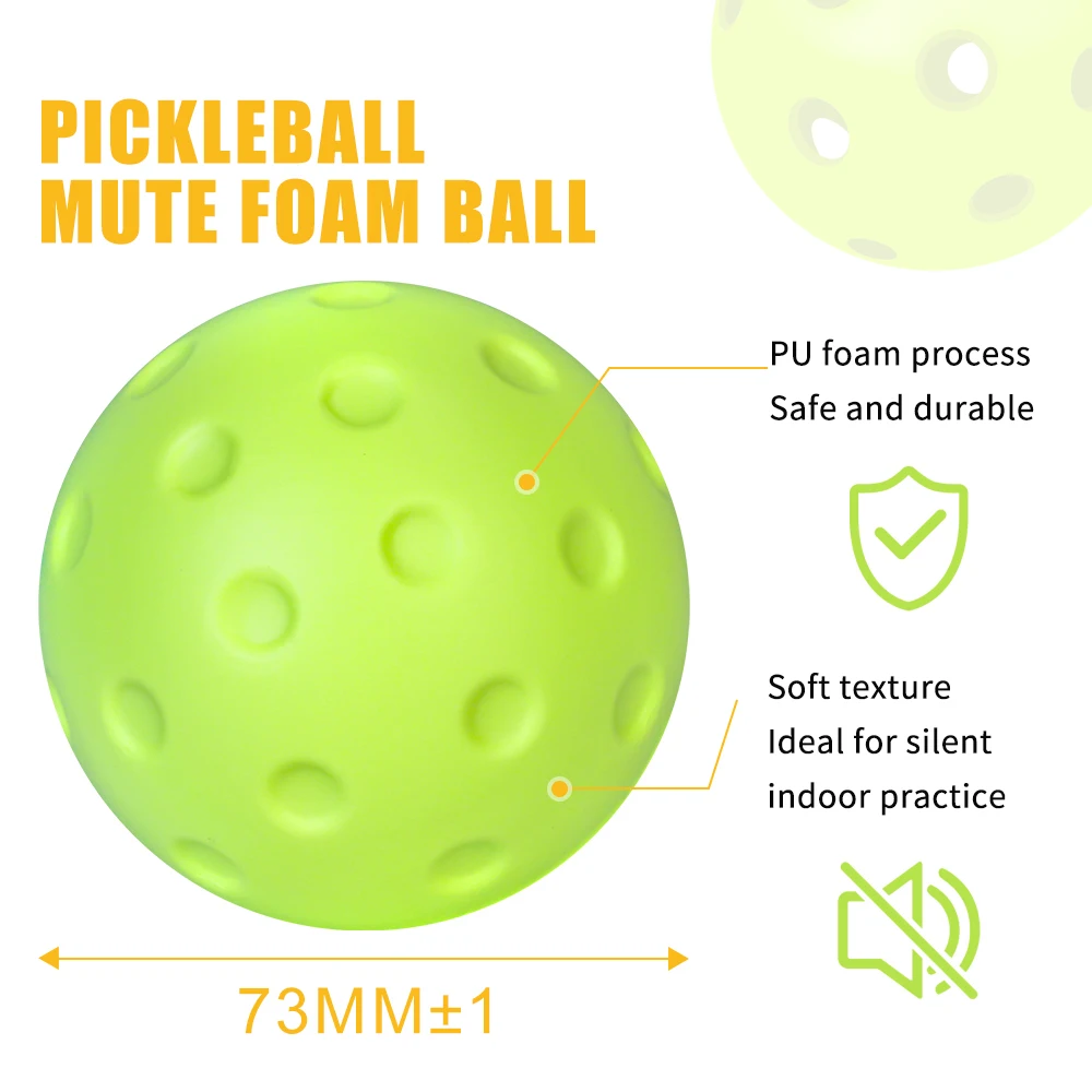 CRESTGOLF Quiet Foam Pickleballs for Indoor or Outdoor Practice Pickleball Balls with Exact Real Ball Bounce 3 Pack Green Color