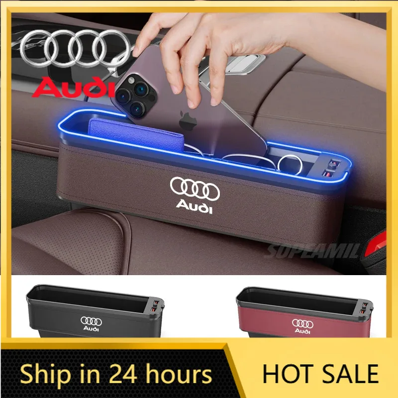 

Горячая новинка 2026: Органайзер-бокс для зазора между сиденьями автомобиля с USB для Audi A3, A4, A5, A6, A7, A8, RS3, RS4, RS5, RS6, S3, S4, S5, S6, Q3, Q5, Q7, Q8