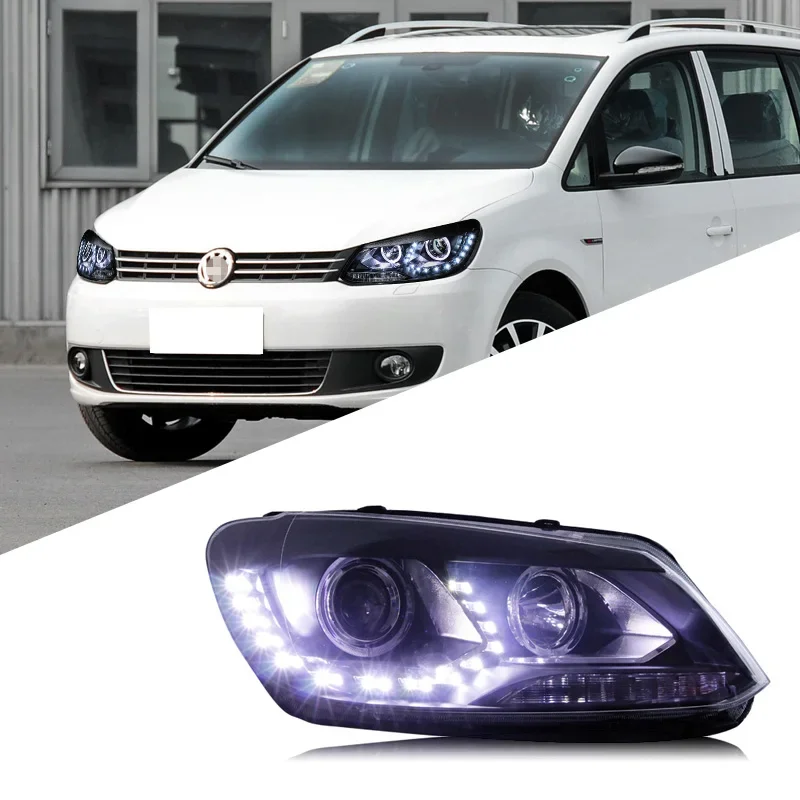 

Car LED Headlight Light Assemblies For Volkswagen Touran 2011-2015 Auto Fog DRL Brake Turn Signal Lamp Plug and Play