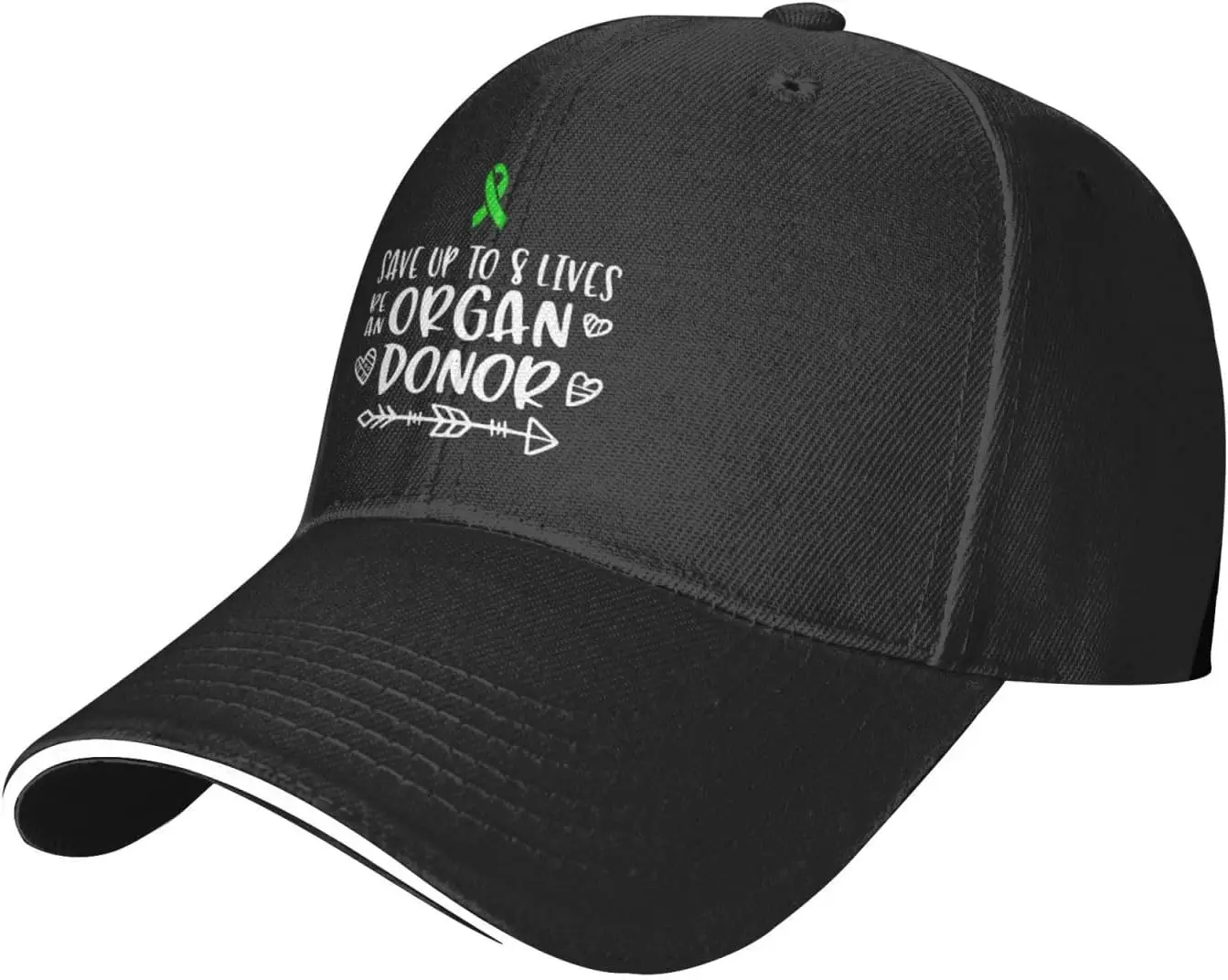 Organ-Donation-Awareness-Baseball-Cap, Mens Vintage Snapback Hats Trucker Hats Dad Hat Black