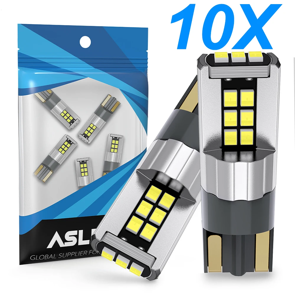 

10x W5W T10 LED CANBUS No Error 5W5 12V 4W 2000Lm Super Bright Car Interior Side Light 194 2016 SMD Auto Bulb White Amber Red