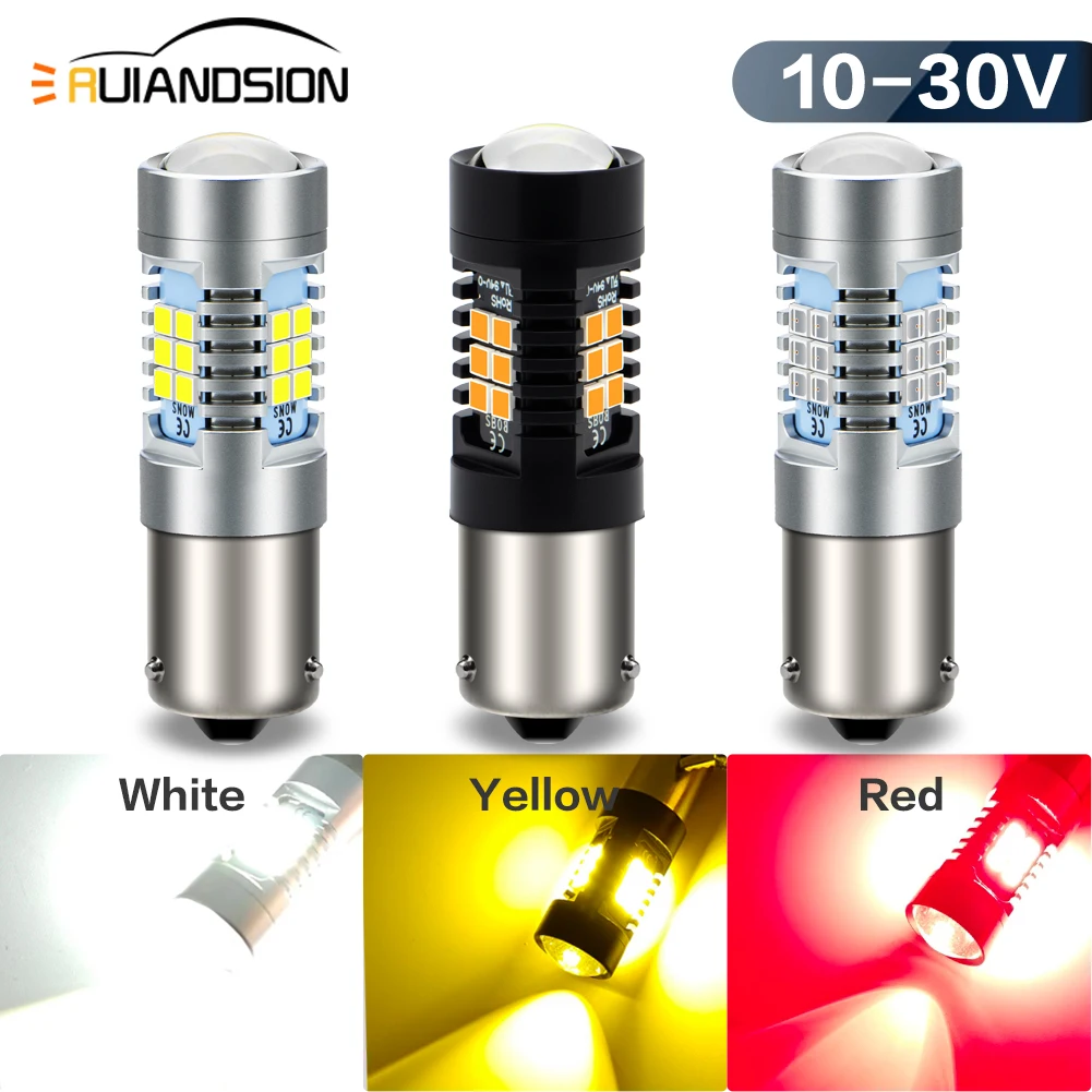 2Pcs BAU15S LED 1156 BAY15D 1157 BAZ15D BAW15D 3157 LED Bulbs Car Lights White Yellow Red Brake Light Reverse Lamp DRL 10-30V