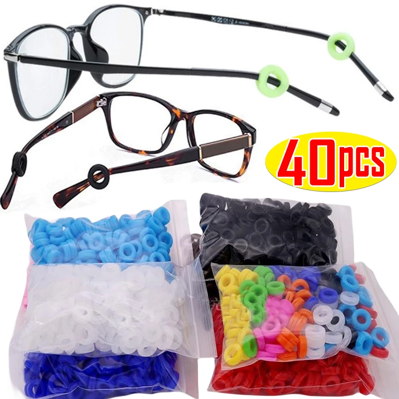 

40pcs Transparent Silicone Anti-slip Eyeglass Ear Hooks Colorful Round Retainer Holder Glasses Ear Hook EyeGlasses Accessories