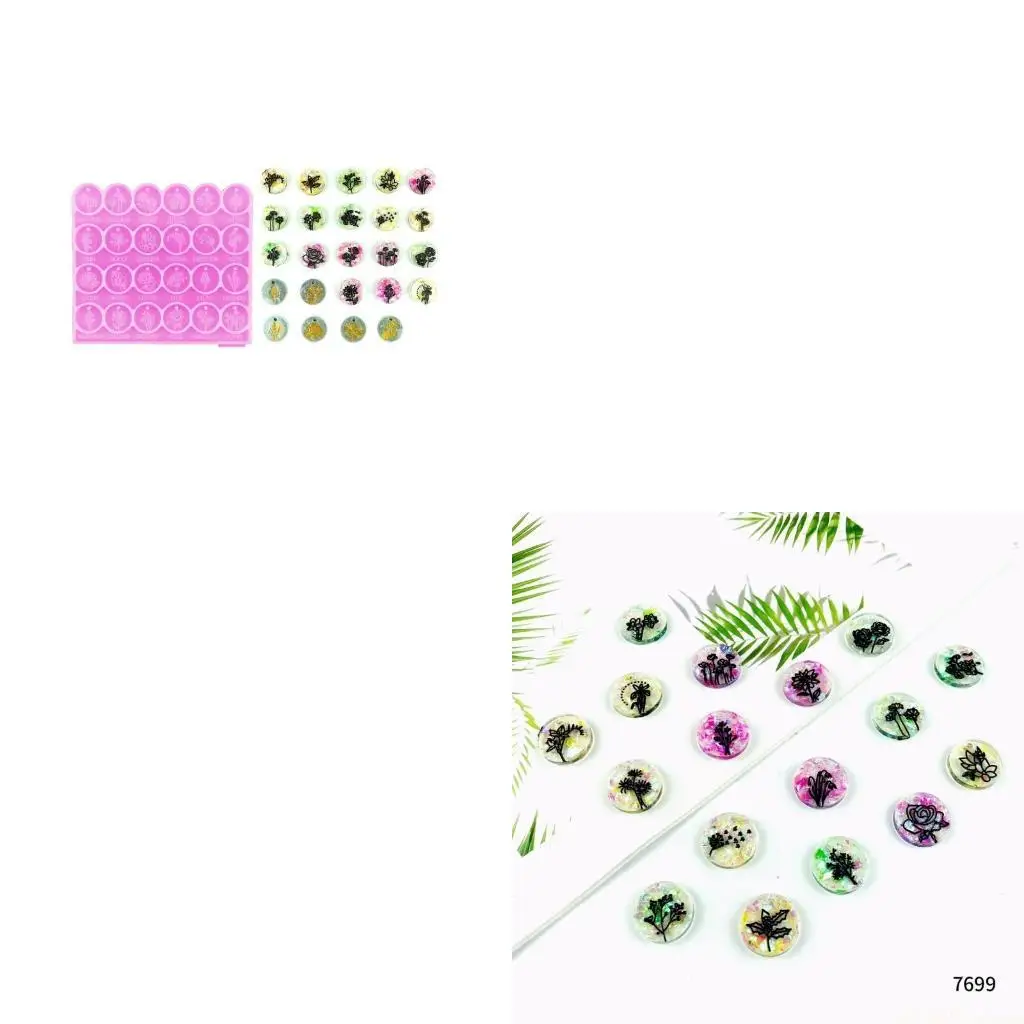 

D46E Roud Flower Silicone Moulds Earrings Resin Mold DIY Jewelry Casting Molds