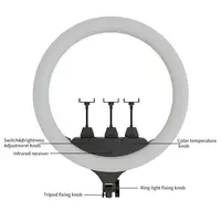 NUEVO Aro de Luz LED de 45CM / 18 Pulgadas, 18F, 9 Estilos a Elegir, Aro de Luz Grande de 18 Pulgadas para Selfies, Lámpara LED de Video con Trípode y Clip para Teléfono, para YouTube Live, Fotografía y Estudio