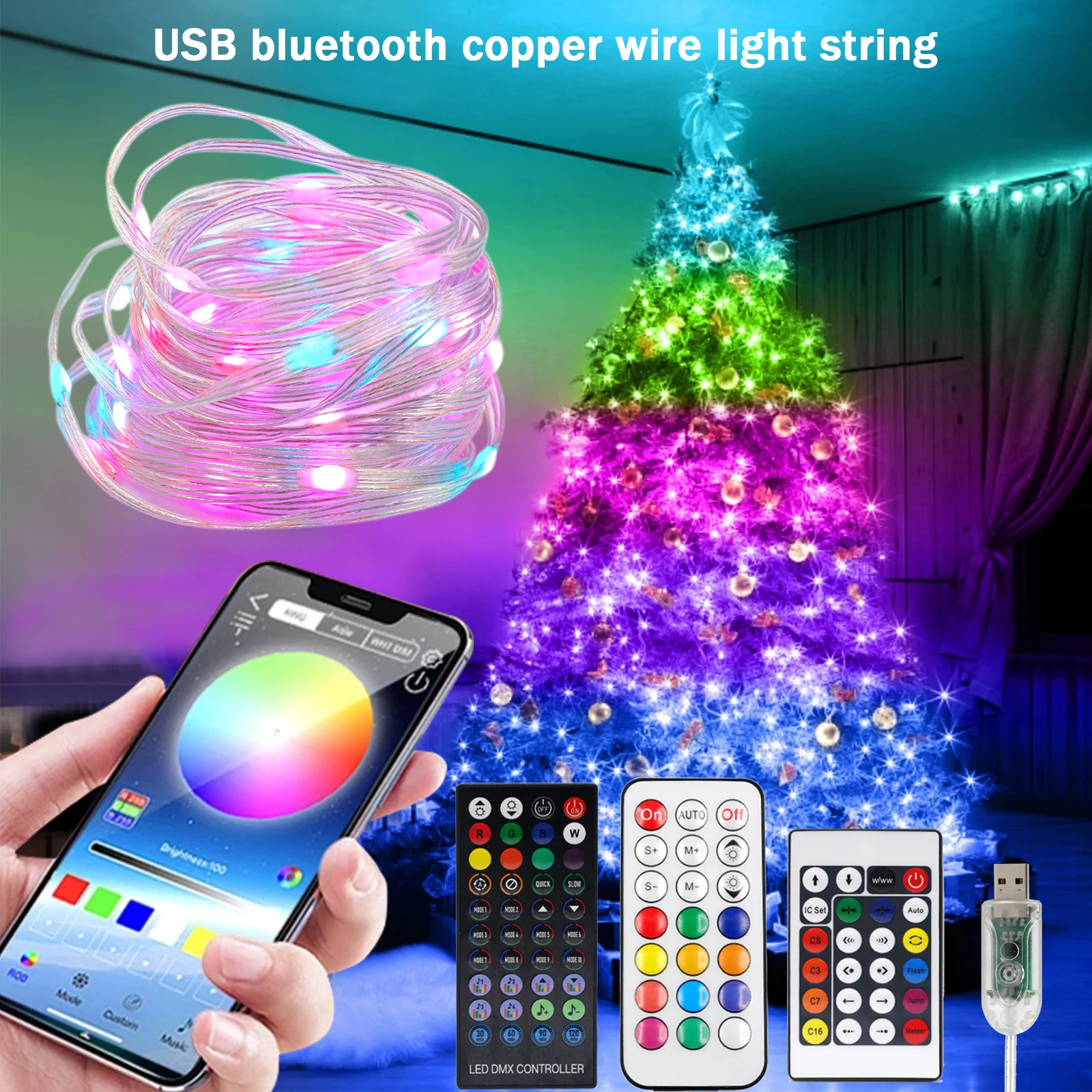 

LED Fairy String Light Smart Bluetooth APP Remote Control USB Led Garland Christmas Tree Decor New Year Festoon Led Light