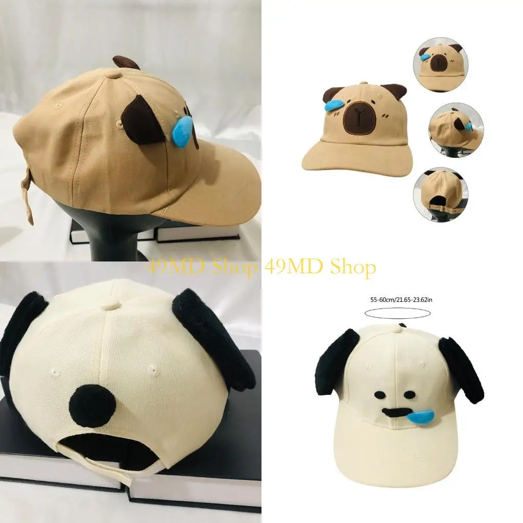 

49MD Lovely Snotty Dog Бейсбольная кепка с длинными полями Бейсбольные кепки Открытый солнцезащитный головной убор