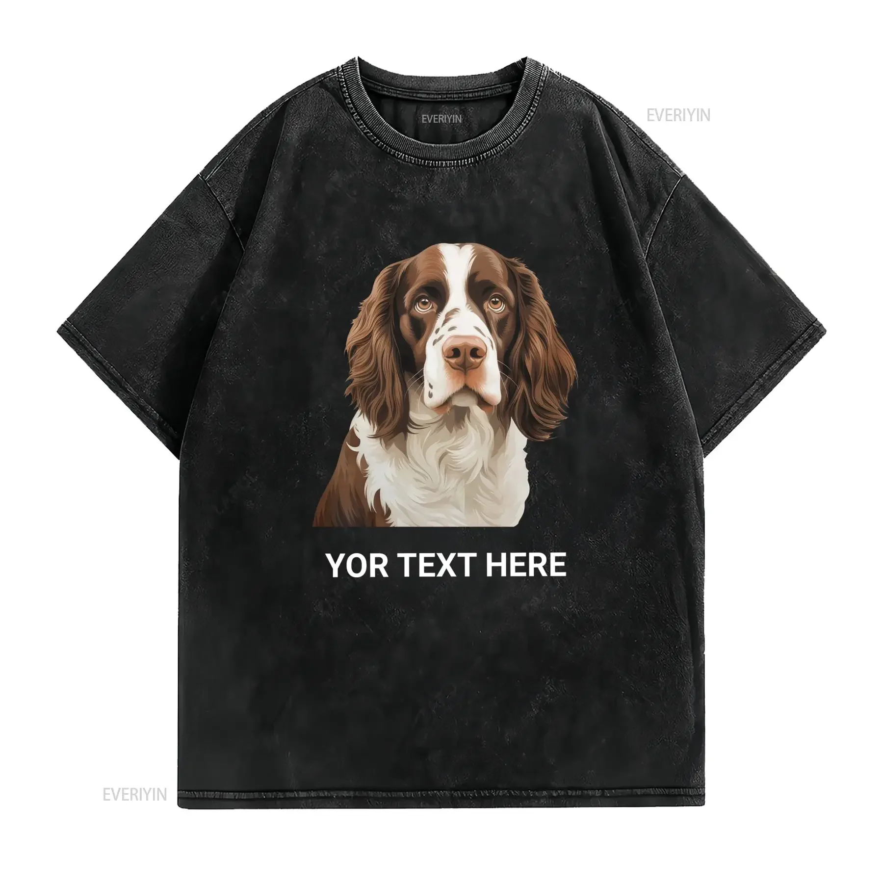 T shirt Art Springer Spaniel pour Amoureux des Chiens vintage Washed streetwear graphic fashion Top For Everyday Wear Stylish