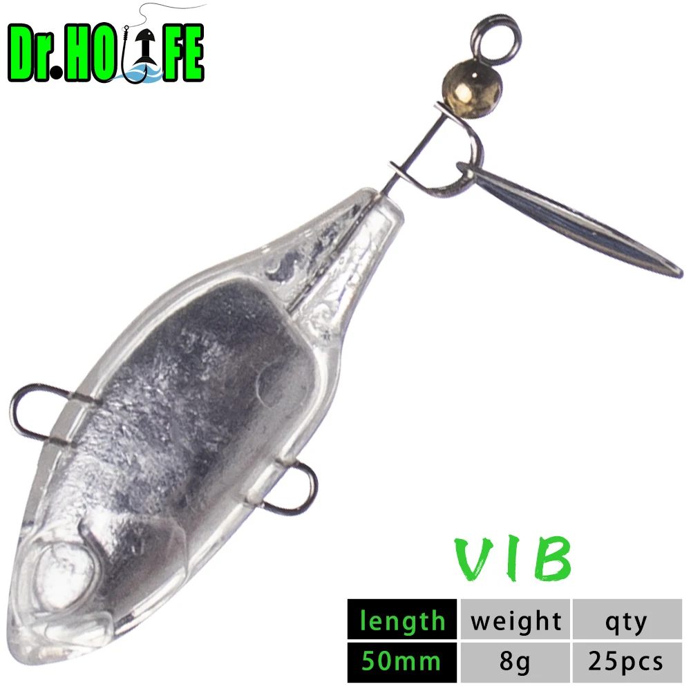 

Dr.Holife 25 шт./лот заготовки для воблеров VIB 5 см 8 г, заготовки для приманок-ложек, рыболовные приманки-ложки, искусственные твердые приманки для самостоятельного изготовления приманок