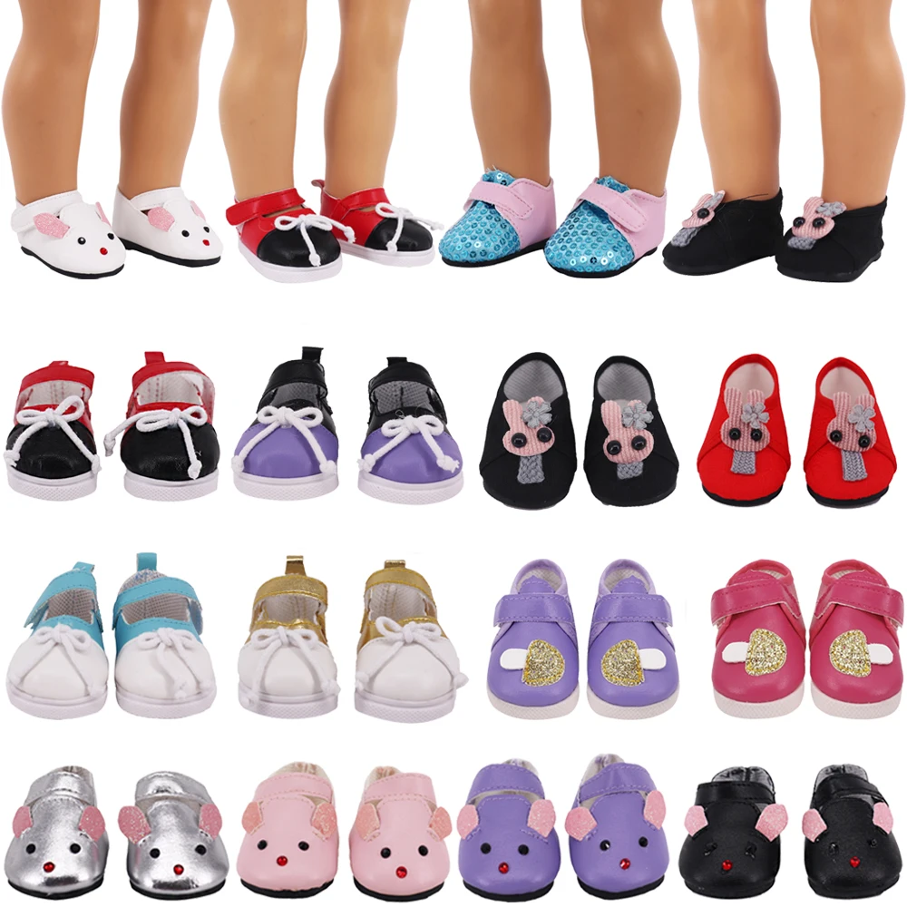 Pop 7Cm Doll Shoes Animal Decoration Shoes Fit 18Inch American Doll&43Cm Reborn Doll Clothing Accessory Children's Toy Gifts