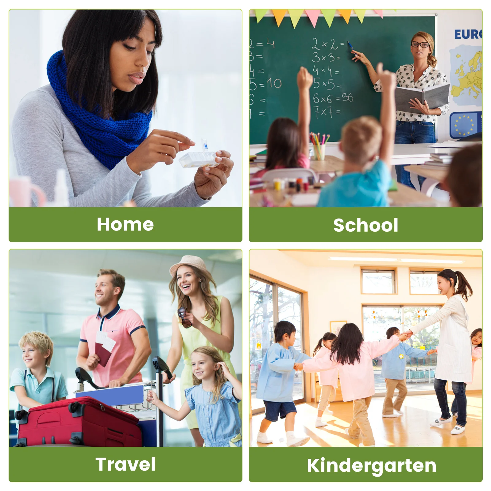 الأخضر طبقة مزدوجة صندوق دواء 21x16.5x15 سنتيمتر المحمولة البلاستيك حقيبة للتخزين الطب المنظم حامل الإسعافات الأولية