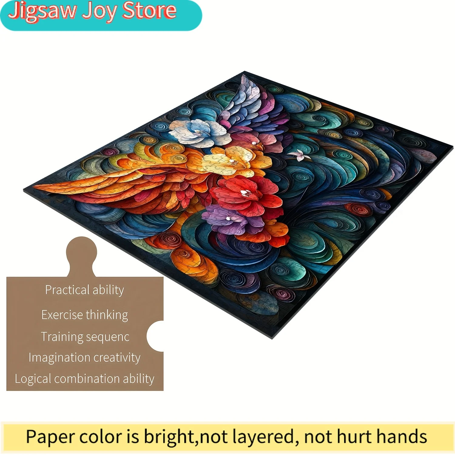 

A Puzzle Designed for And Families Titled 'Wings Among Orchids' - Crafted from Wood with Precisely Fitting Pieces, Promoting