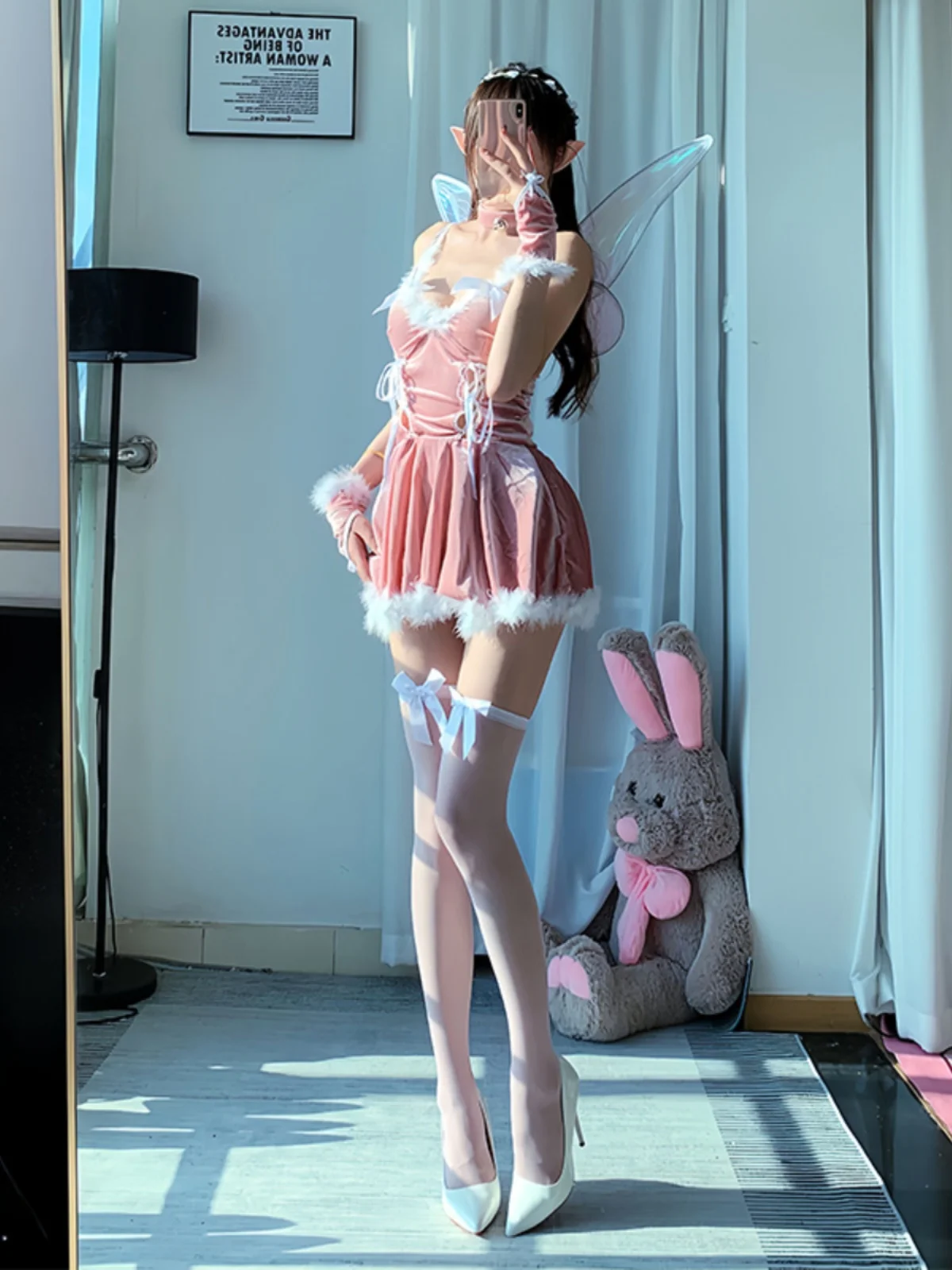 

Сексуальный розовый костюм феи на Хэллоуин Par orm Bar Cisas Event Ролевой наряд Сценическое представление Традиционный ханьфу