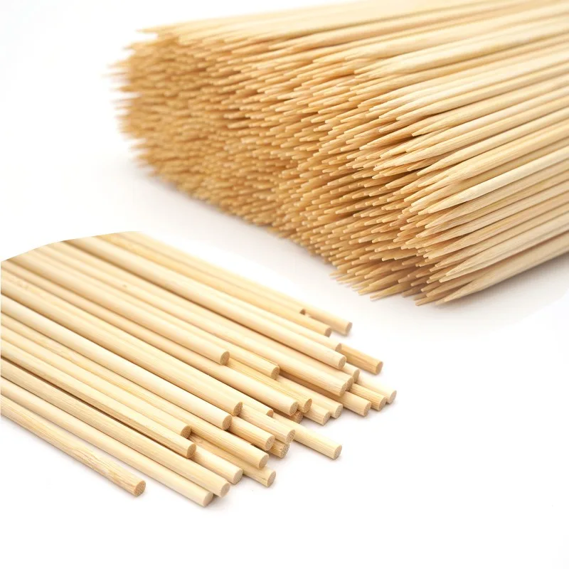 450/90pcs Bamboo Skewer Sticks Sturdy Disposable Barbecue Fruit Natural Wood Sticks For BBQ Party Buffet Food Tools Accessories