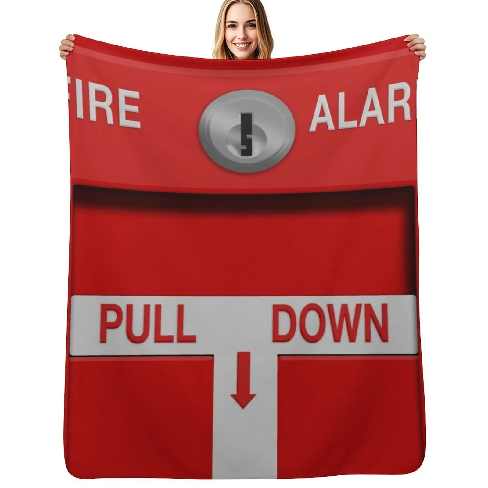 

Fire Alarm Pull Station Throw Blanket Polar Thermal funny gift Custom Blankets