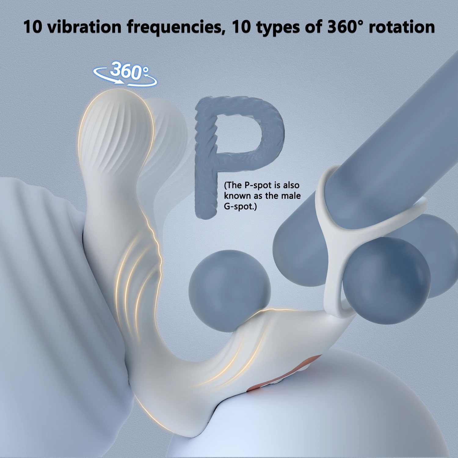 Prostate Massager Sex Toy for Men Anal Plug Rechargeable 360°Rotating Remote Control Penis Ring Waterproof Vibrator for Male Gay