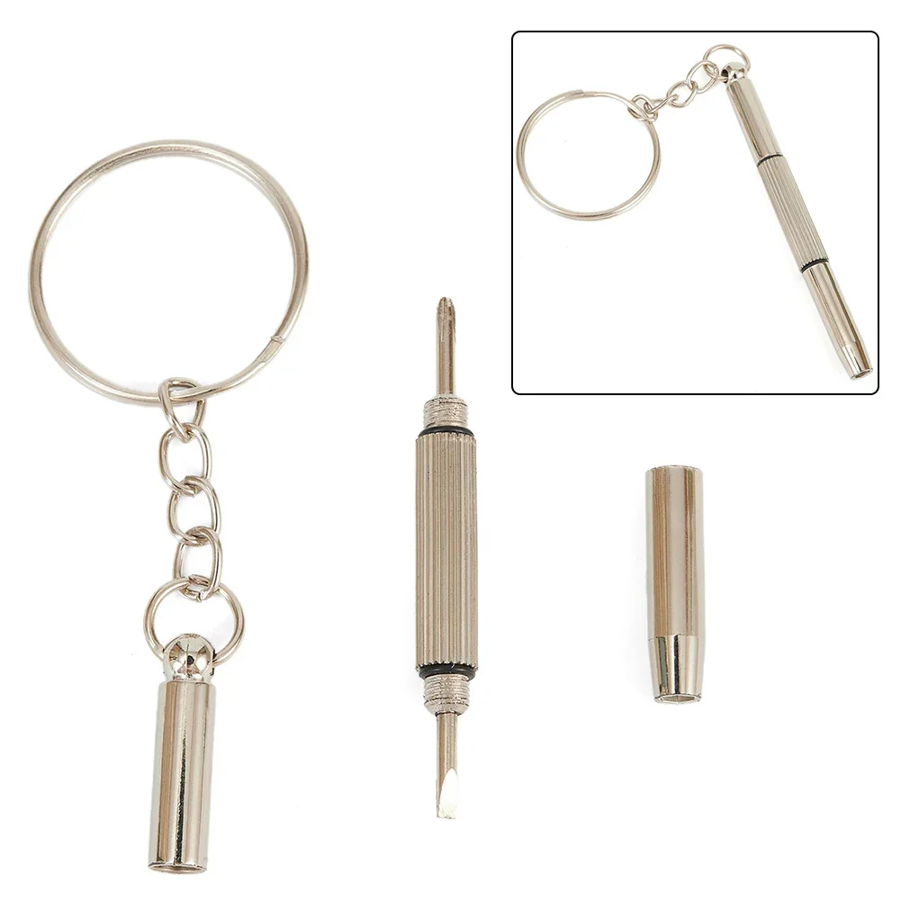 Mini 3 In 1 Screwdriver Glasses Phone Watch Screw Repair Tool Keyring Keychain Portable Hand Tool Hex/Slotted Screw Head