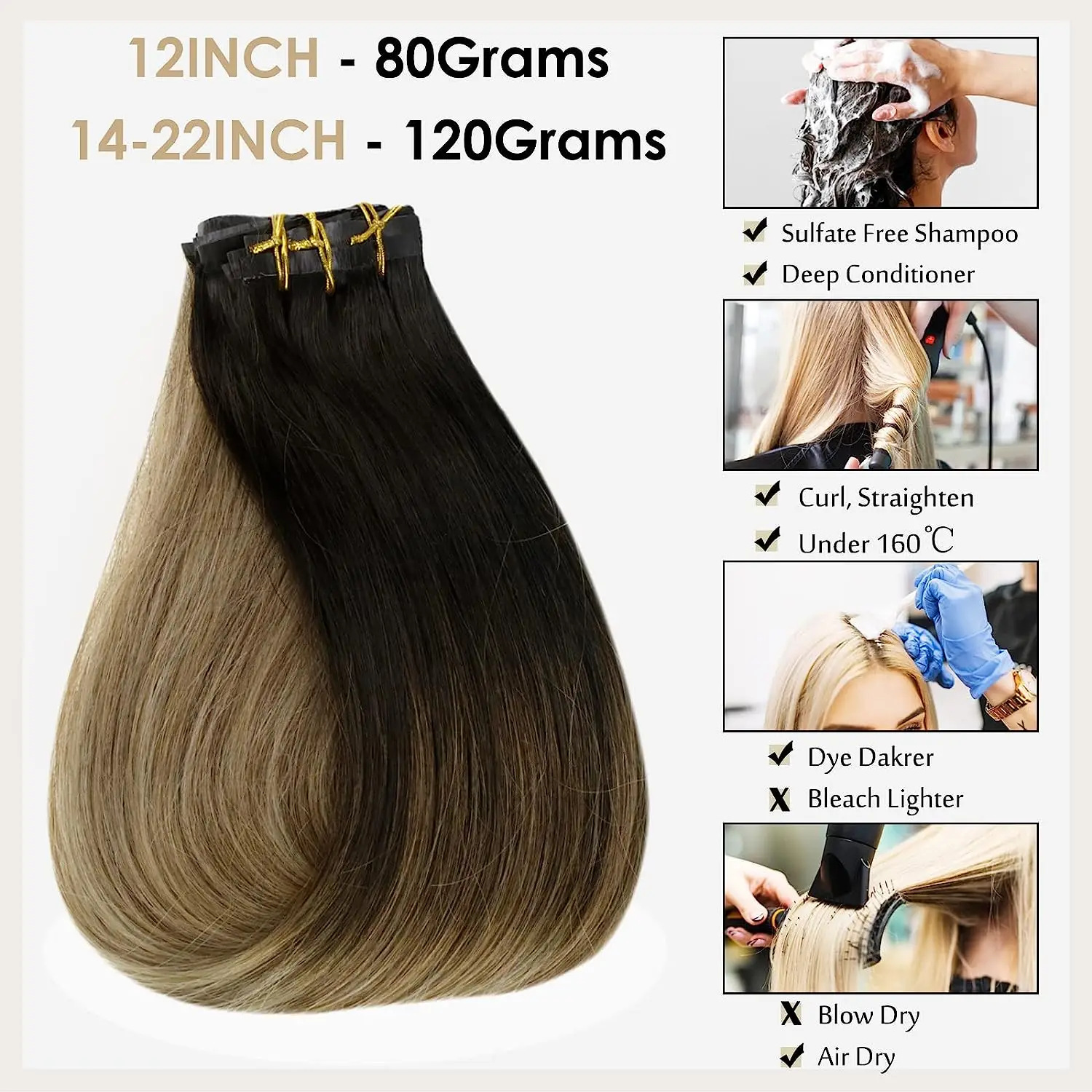 Full Shine Hair Extensions Clip in Human Hair 8pcs 120g Silky Straight Brazilian Clip in Hair Extensions Remy Hair Pu Weft Clip