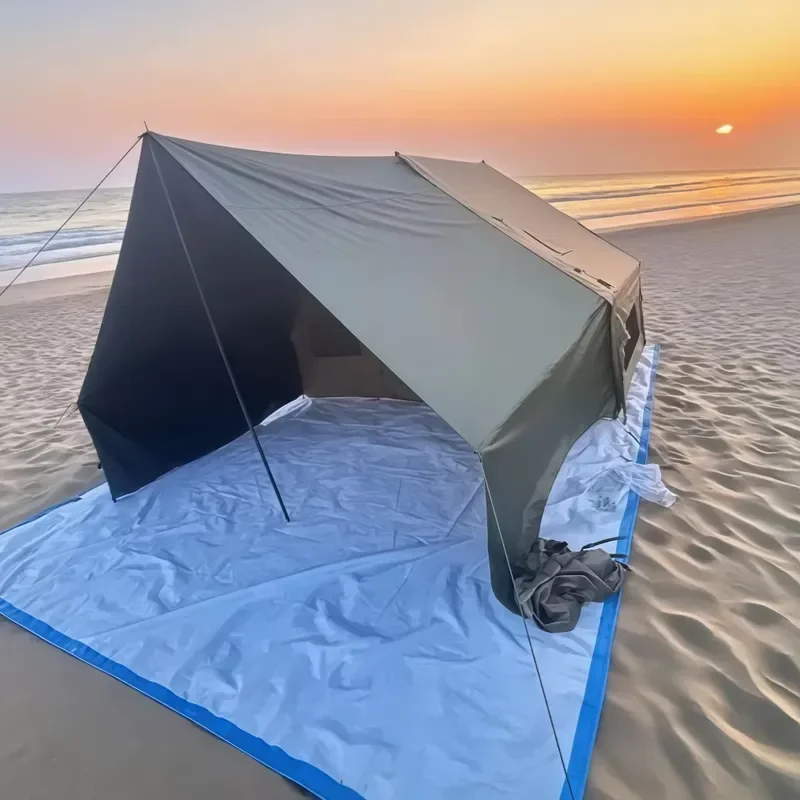 Large Inflatable Oxford Summer Camping Tent One Bedroom Windproof & Rainproof Family Outdoor Gear for Overnight Use