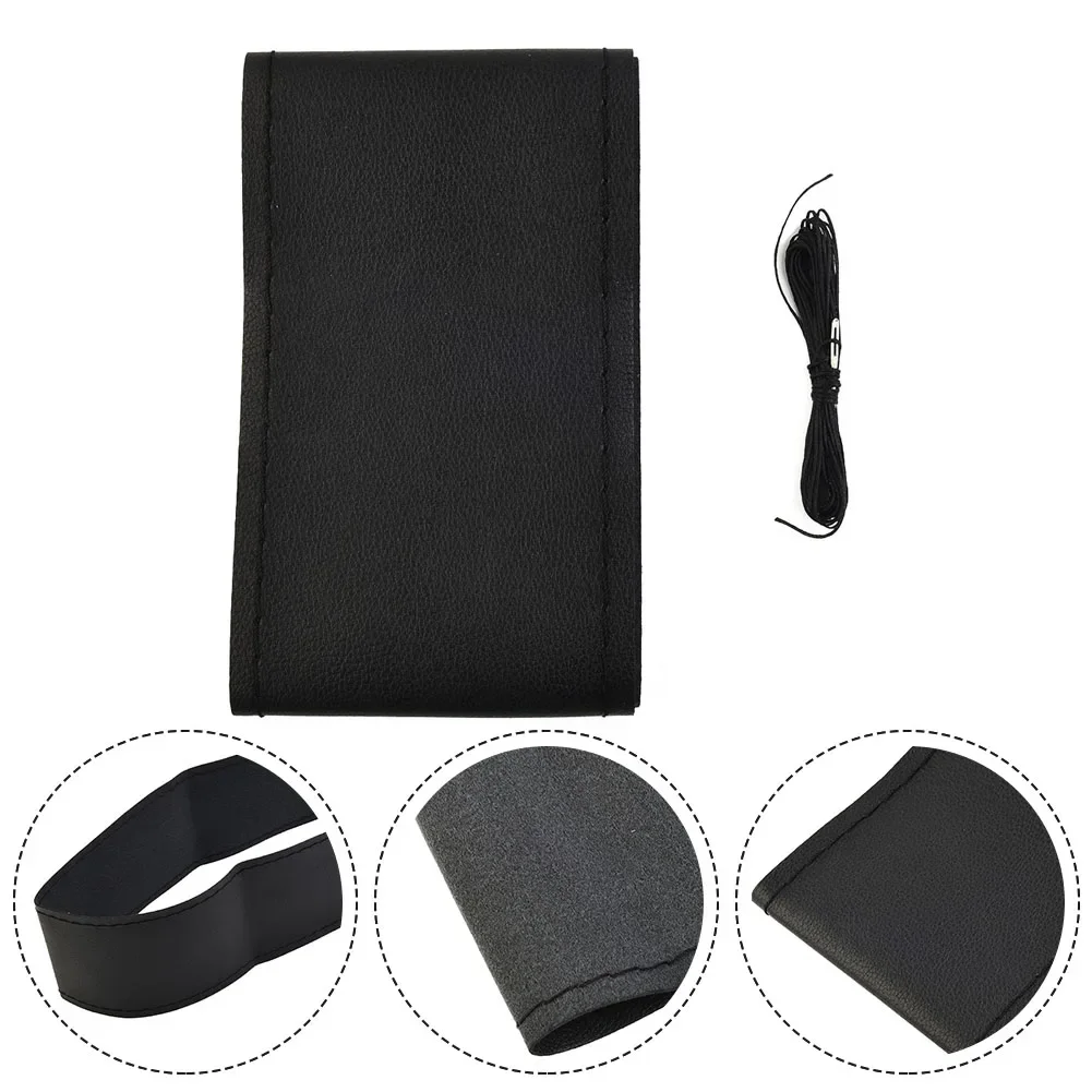 Cubierta de volante de costura a mano para coche y camión, piezas antideslizantes, resistente al desgaste, 15 pulgadas/37-38cm, accesorios para 1 piezas