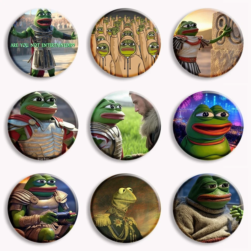 Frog PEPE Anime Soft Button Pin  Elon Reeve Musk New Icon Are you not Entertained Brooch Badge Bag Decor Accessories Fans Gifts