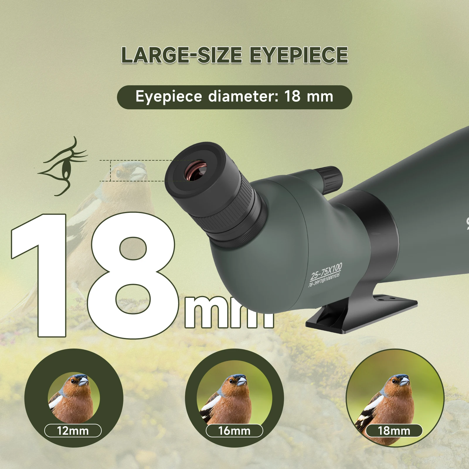Svbony SV28A Spotting Scopes 25-75x100/20-60x80 FMC Perfect for Beginners in Archery, for Wildlife Watching, Outdoor Adventure