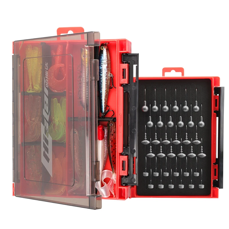 HISTAR-Thicken Imported ABS Pesca Tackle Box, Anti-Deformação, Espaço Ajustável, Duplo Lado, 1Pc