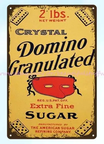 1912 crystal Domino Granulated sugar metal tin sign muscle brew pub decor