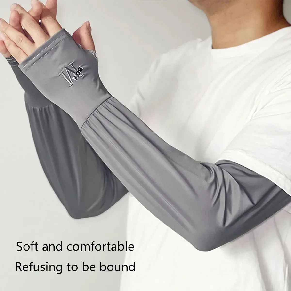 

Summer Sun Protection UV Protection Breathable Ice Sleeves Men's Loose And Thin Cycling Arm Protection Gloves
