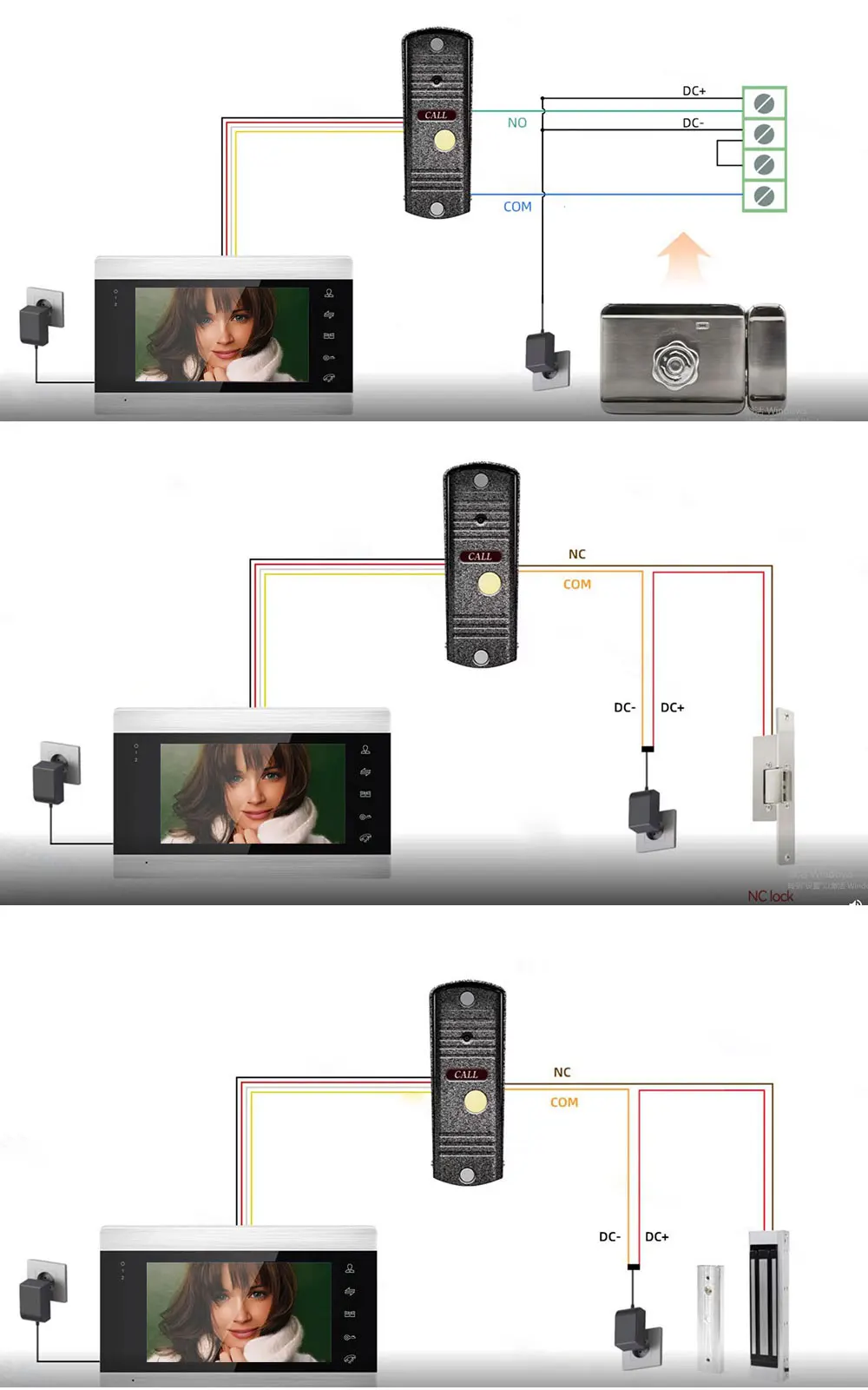 New Home Video Intercom Video Door Phone System 7 Inch Monitor Metal Doorbell IR LED Camera with Motion Detection