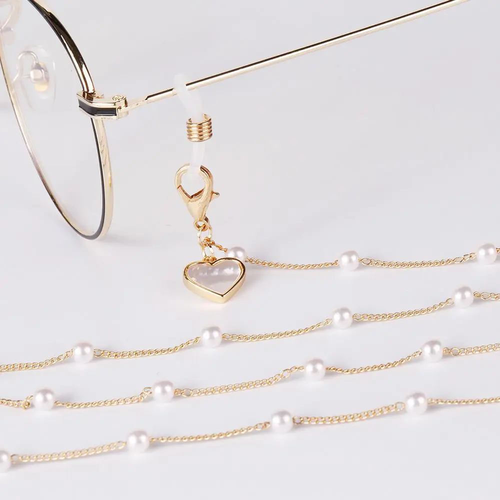 

Цепочка цепочка для очков женская с имитацией жемчуга и бисером