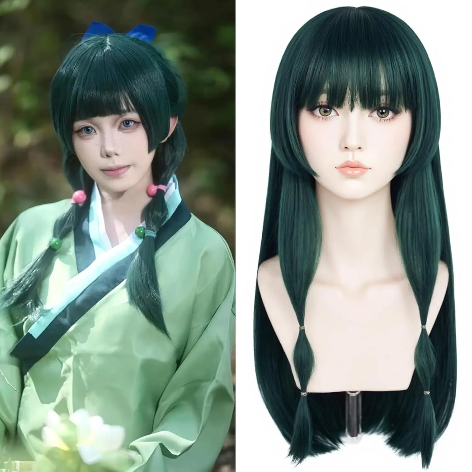 

Maomao Косплей Парик Аниме The Apothecary Diaries Зеленые волосы Kusuriya No Hitorigoto Halloween Party Женщины Девушки