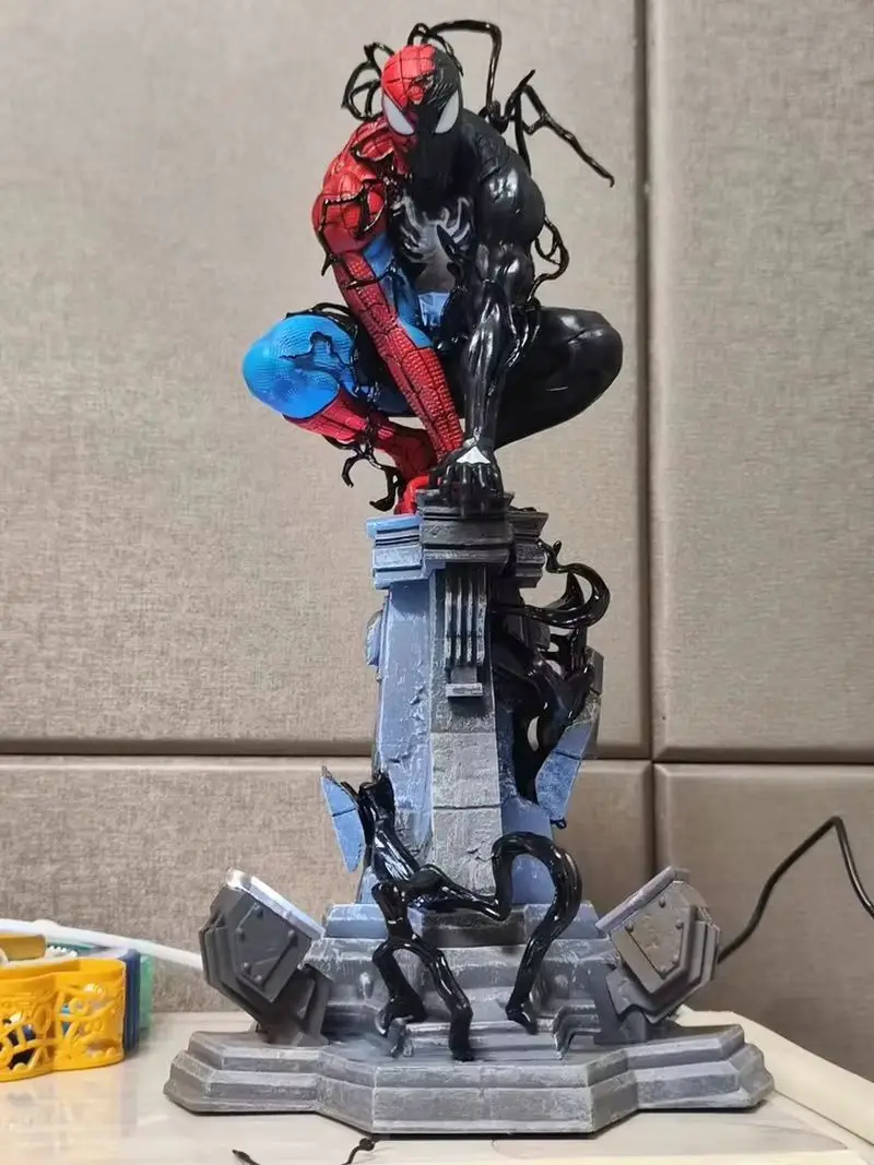 

Marvel Anime Figure Peripherals Symbiotic Spider Man Venom Model Trendy Toys Gifts Plug In Luminous Desktop Decoration Collect