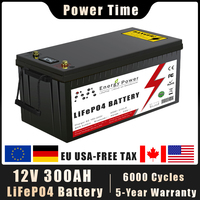 12V LiFePO4 Battery 200Ah 300Ah Built-in BMS 6000+ Cycles Lithium Iron Phosphate For RV Golf Cart Solar Storage Outdoor Camping