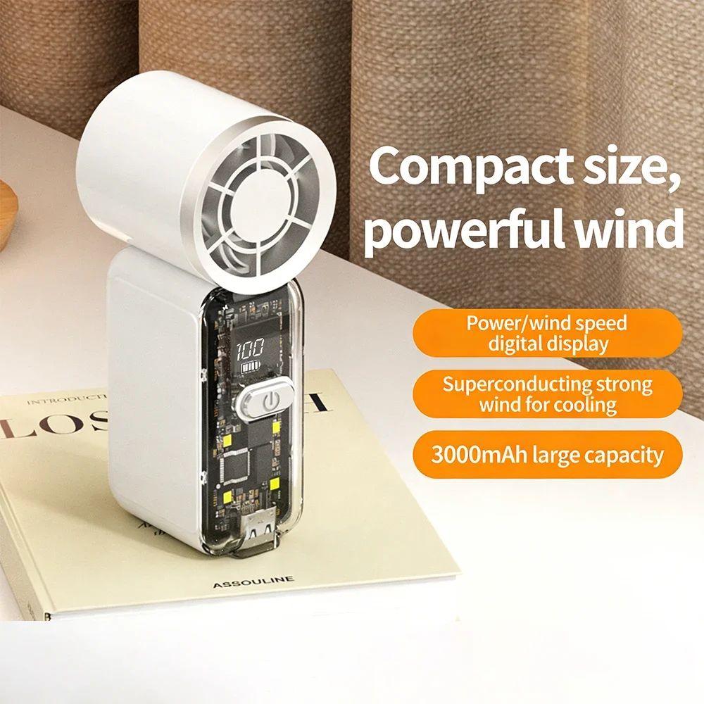 Handheld Mini Wind Cannon Fan Portable High Speed Air Cooling Fan USB Charging Pocket Fan For Summer Outdoor Sports view 6