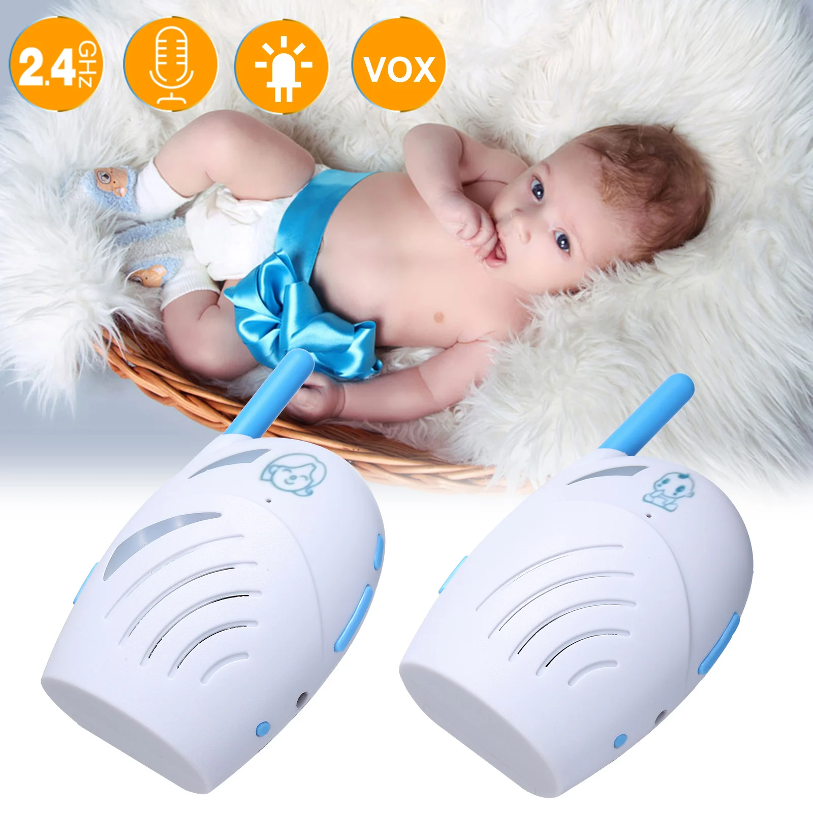 

Baby Detectophone 2.4GHz Wireless 2 Way Intercom Crying Sound Alarm Child Detectophone for Home Wireless Monitor Security Camera