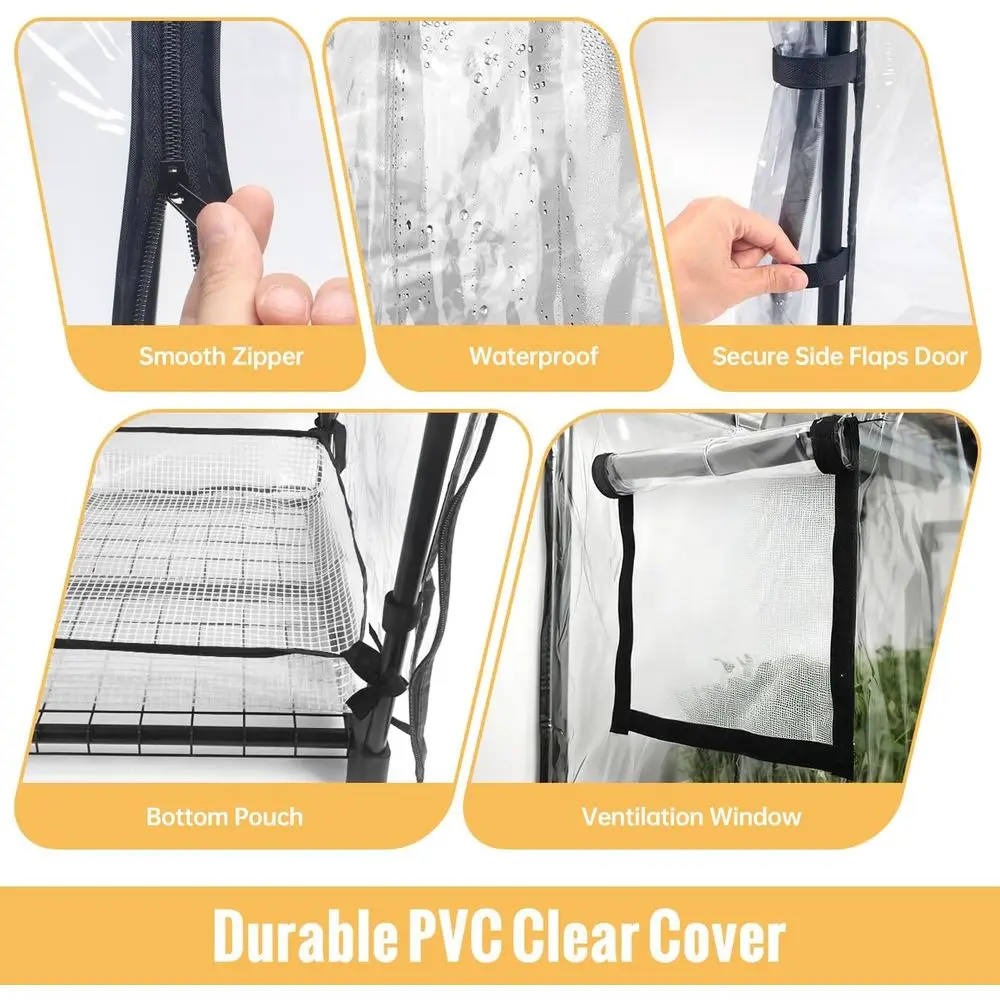 โรงเรือนปลูกต้นไม้ในร่ม 4 ชั้น พร้อมผ้าคลุม PVC แบบมีซิป ระบายอากาศ ช่องระบายน้ำด้านล่าง ไฟสเปกตรัมเต็ม 20 วัตต์ พร้อมตัวตั้งเวลา สำหรับต้นกล้า ขนาด 27 ลิตร